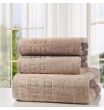 High Quality Dyed Cede Checked Towel Set (2pcs Hand Towels+1pc Bath Towel)