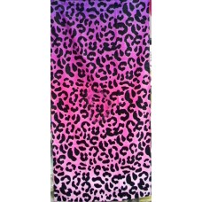 BIg Pink Leopard Velour Beach Towel 30x63 inch