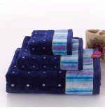 Top Grade Cotton Velvet Pile Towel Set Washcloth+Hand Towel+Bath Towel 