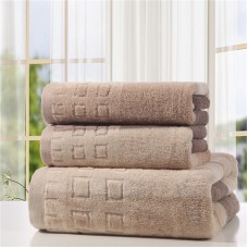 High Quality Dyed Cede Checked Towel Set (2pcs Hand Towels+1pc Bath Towel)