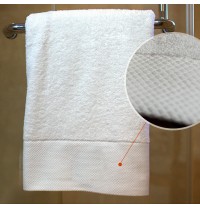 HIgh Quality 16S Cotton Big White Bath Towel Wide Fancy Satin 30x59 inch