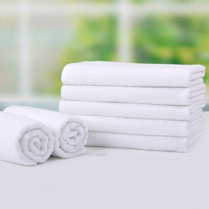 Cheap Cotton White Bath Towel Hotel Khan Steam 28x55 inch 350G