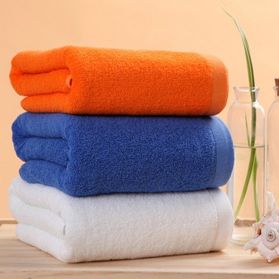 Whoiesale Cotton Hotel Bath Towels 30x71 inch White/Orange/Blue