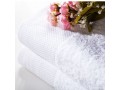 Premium Pakistan Cotton Wide Fancy Satin White Hotel Bath Towel 31.5x59 inch 