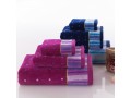 Top Grade Cotton Velvet Pile Towel Set Washcloth+Hand Towel+Bath Towel 