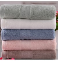 Bamboo Solid Thick Hand Towels 13.4x30 Inch with Satin